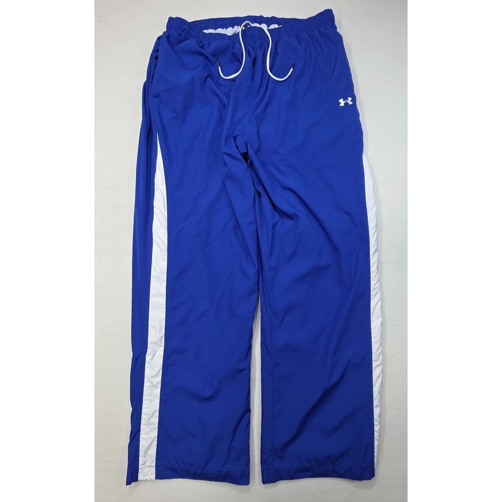 Under Armour Track Pants Men 3XL Blue Joggers‎ Mesh Lined Snap Ankle Embroidered